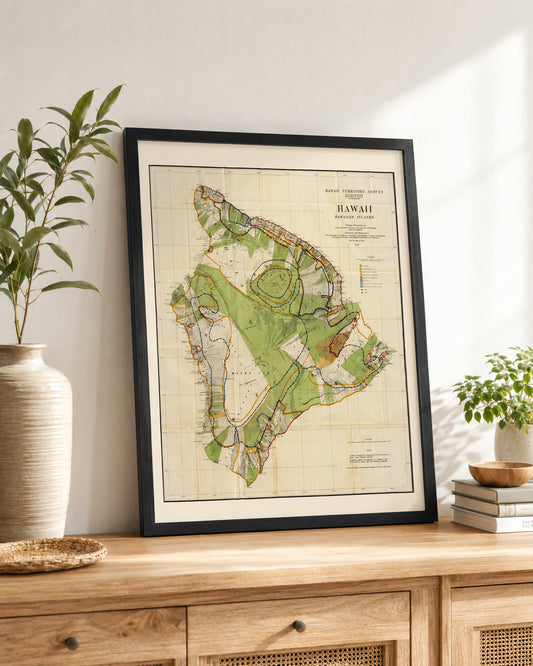 Hawaii Map, Hawaii Home, Big Island Map Wall Art