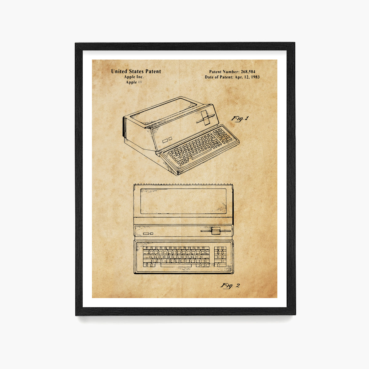 Apple Computer Patent Poster, Computer Tech Wall Art