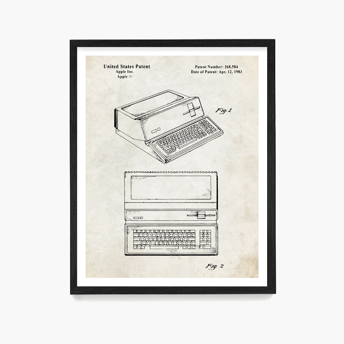 Apple Computer Patent Poster, Computer Tech Wall Art
