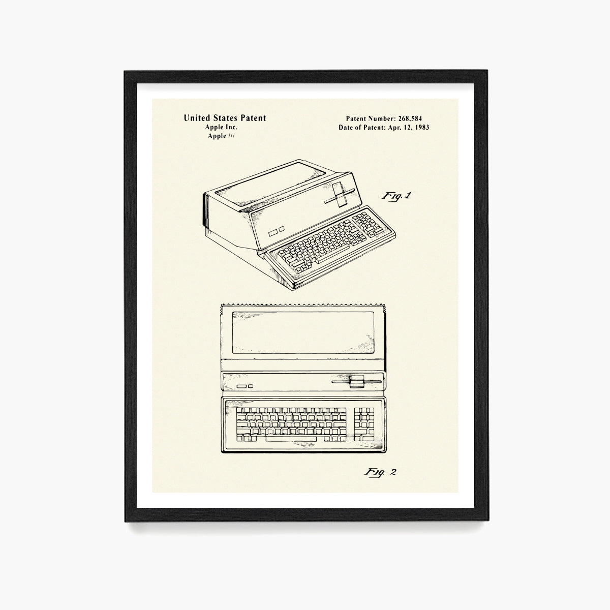 Apple Computer Patent Poster, Computer Tech Wall Art