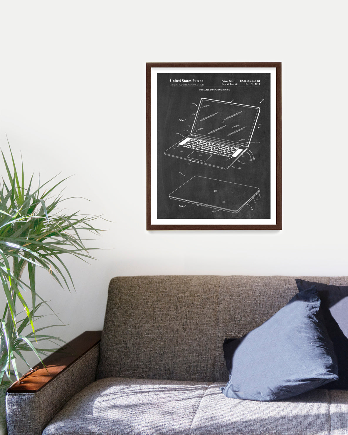 Apple Powerbook Laptop Patent Poster, Computer Tech Wall Art