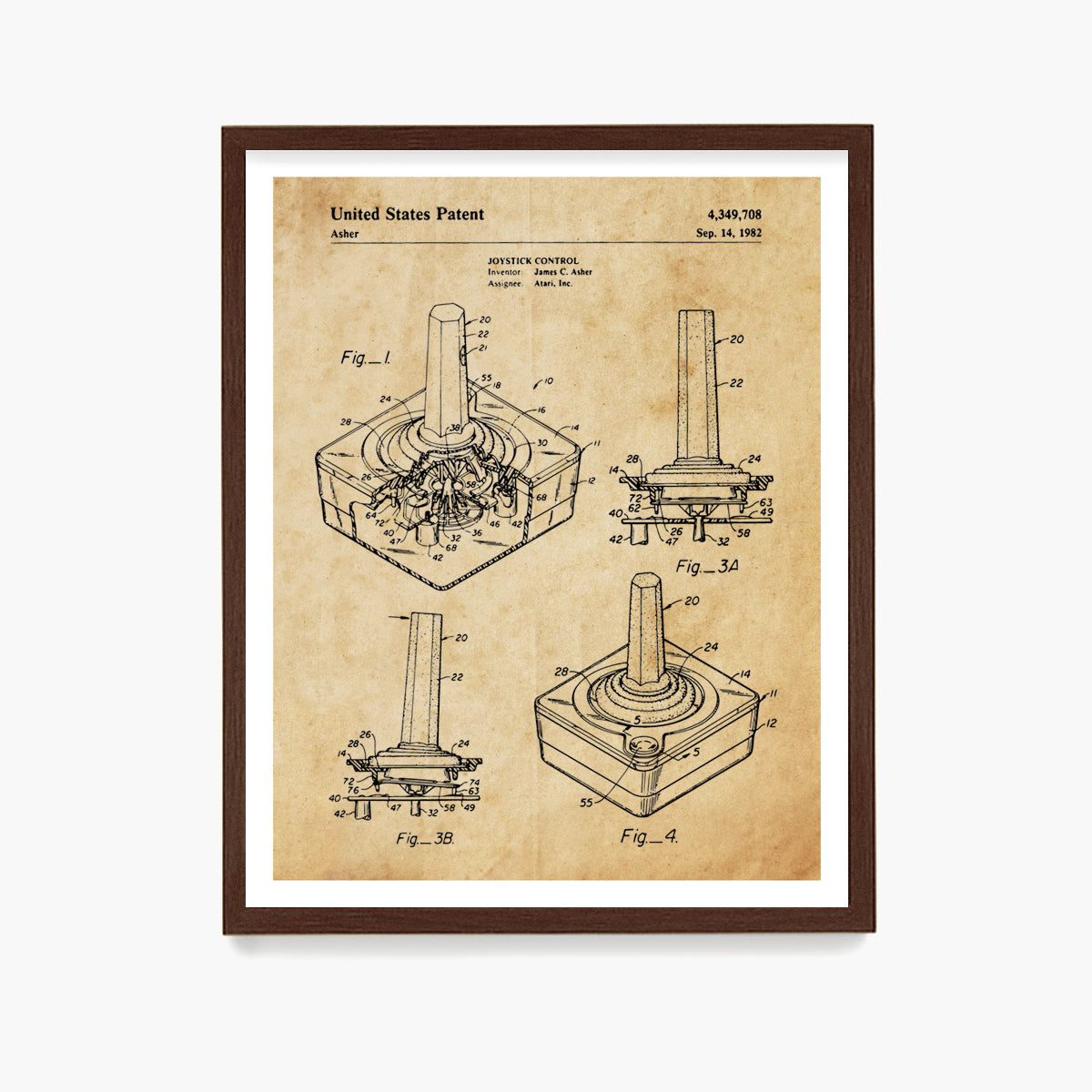Atari Console Patent Poster, Video Game Wall Art