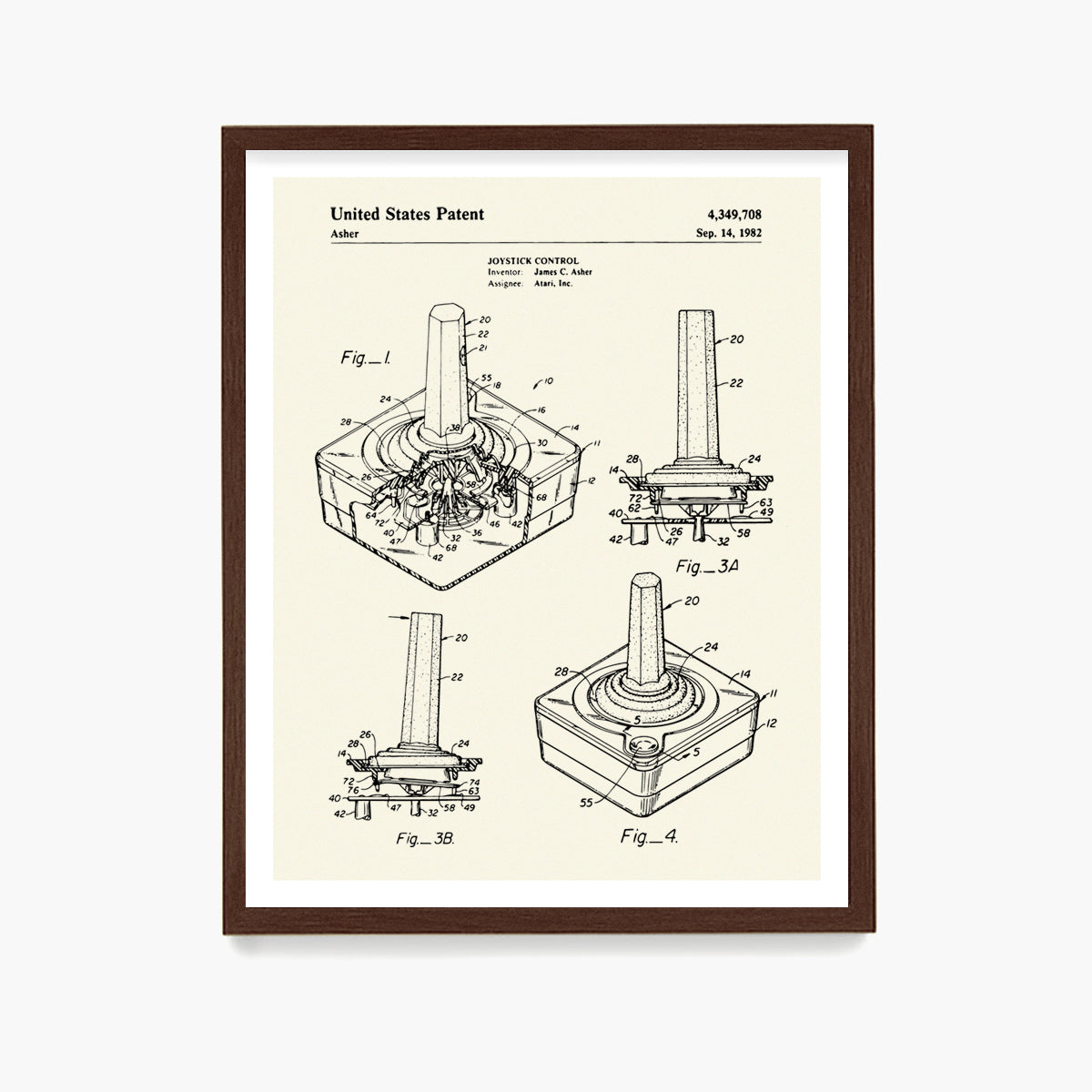 Atari Console Patent Poster, Video Game Wall Art