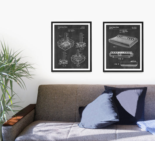 Atari Video Game Patent Wall Art, Video Game Console Controller Poster