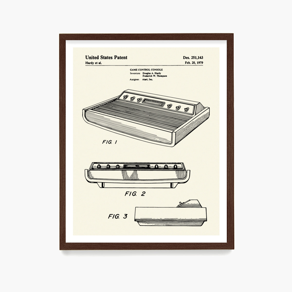 Atari Console Patent Poster, Video Game Wall Art