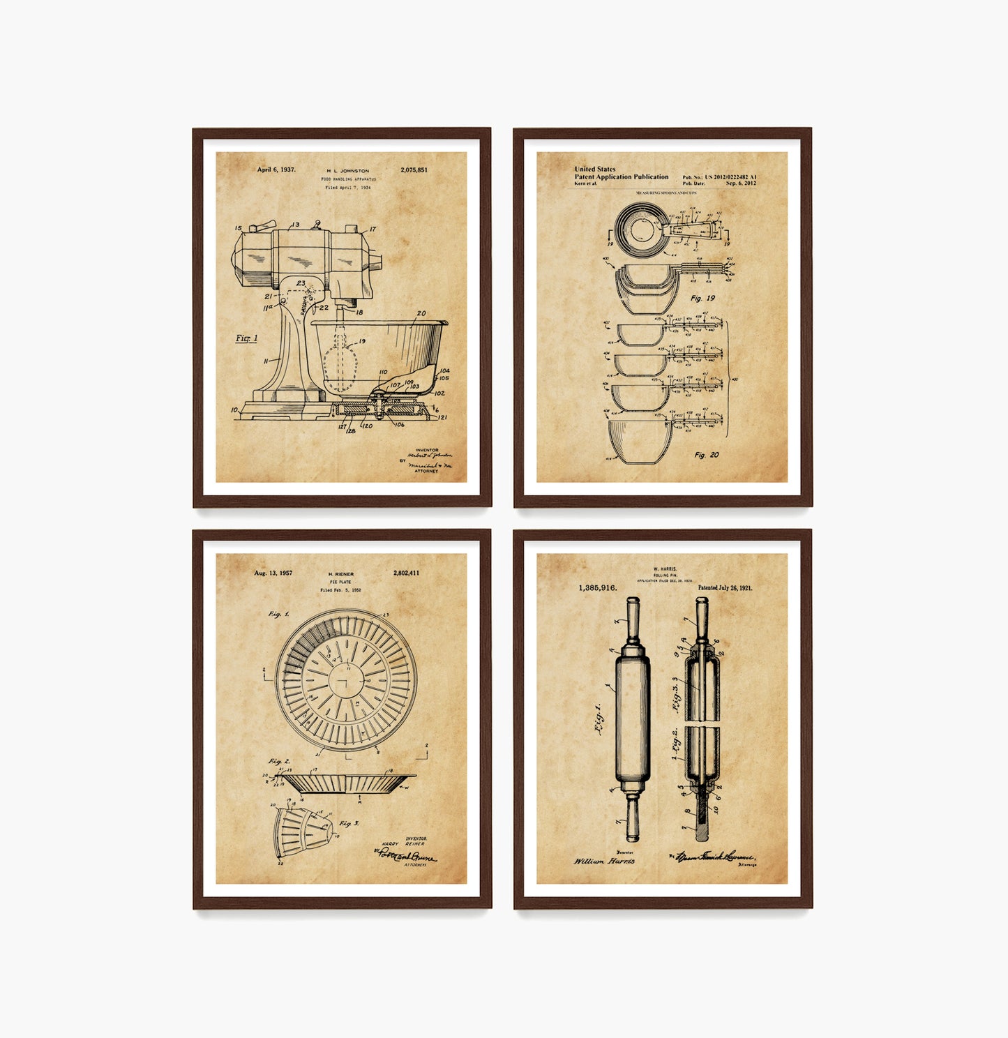 Baking Patent Wall Art, Kitchen Poster
