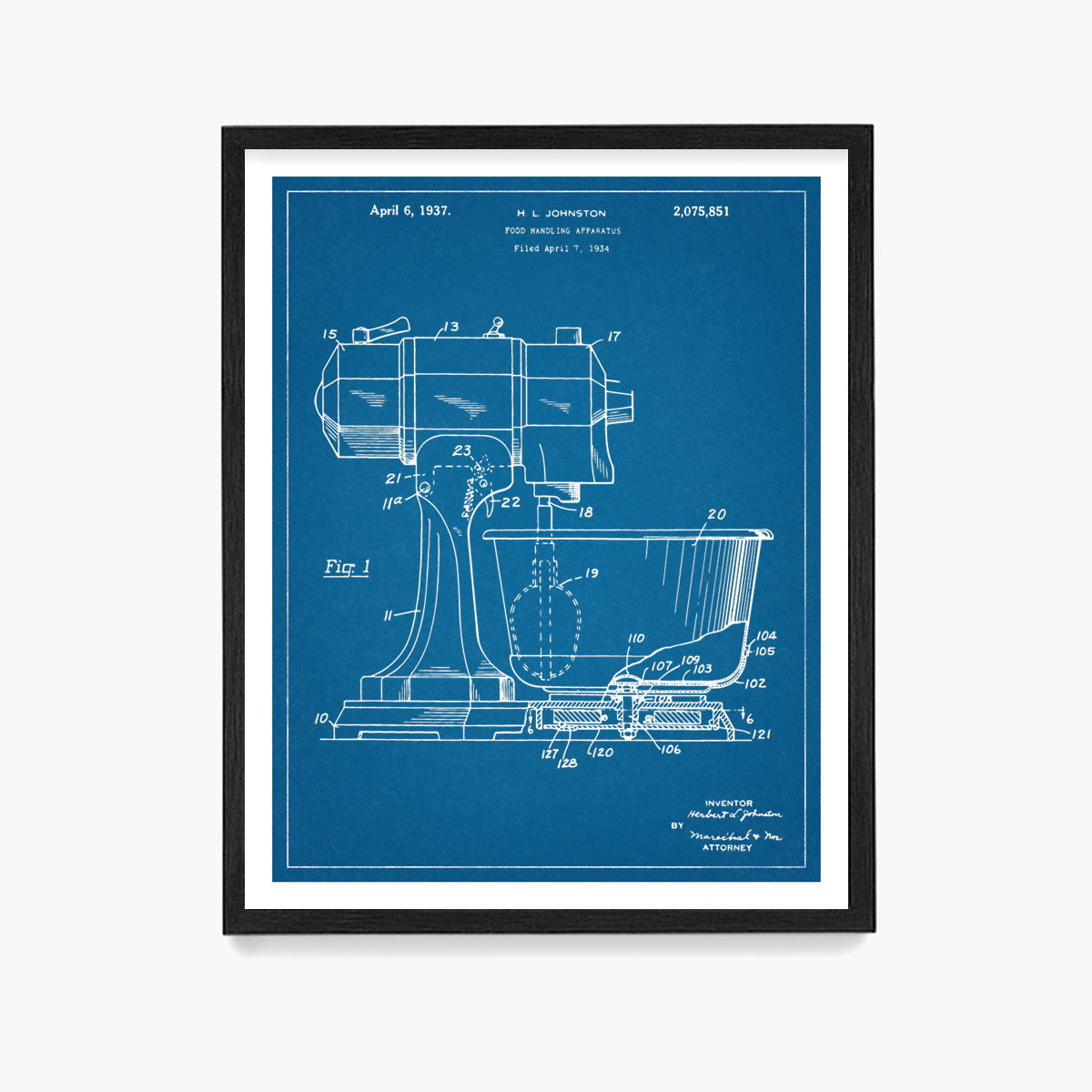 Baking Patent Poster, Kitchen Aid Patent, Kitchen Wall Art
