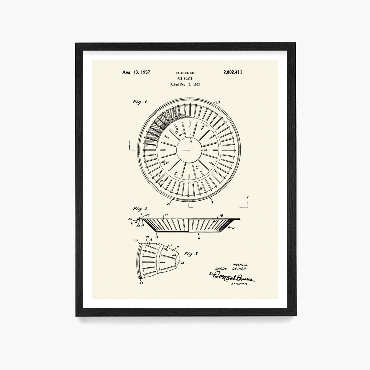 Baking Pie Tin Patent Poster, Kitchen Wall Art