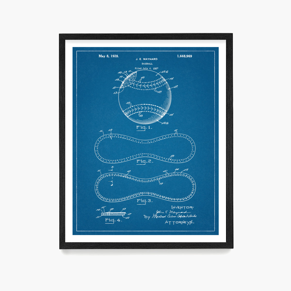 Baseball Patent Poster, Baseball Wall Art