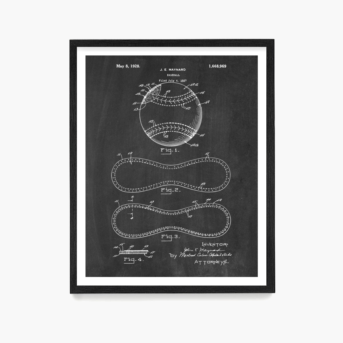 Baseball Patent Poster, Baseball Wall Art