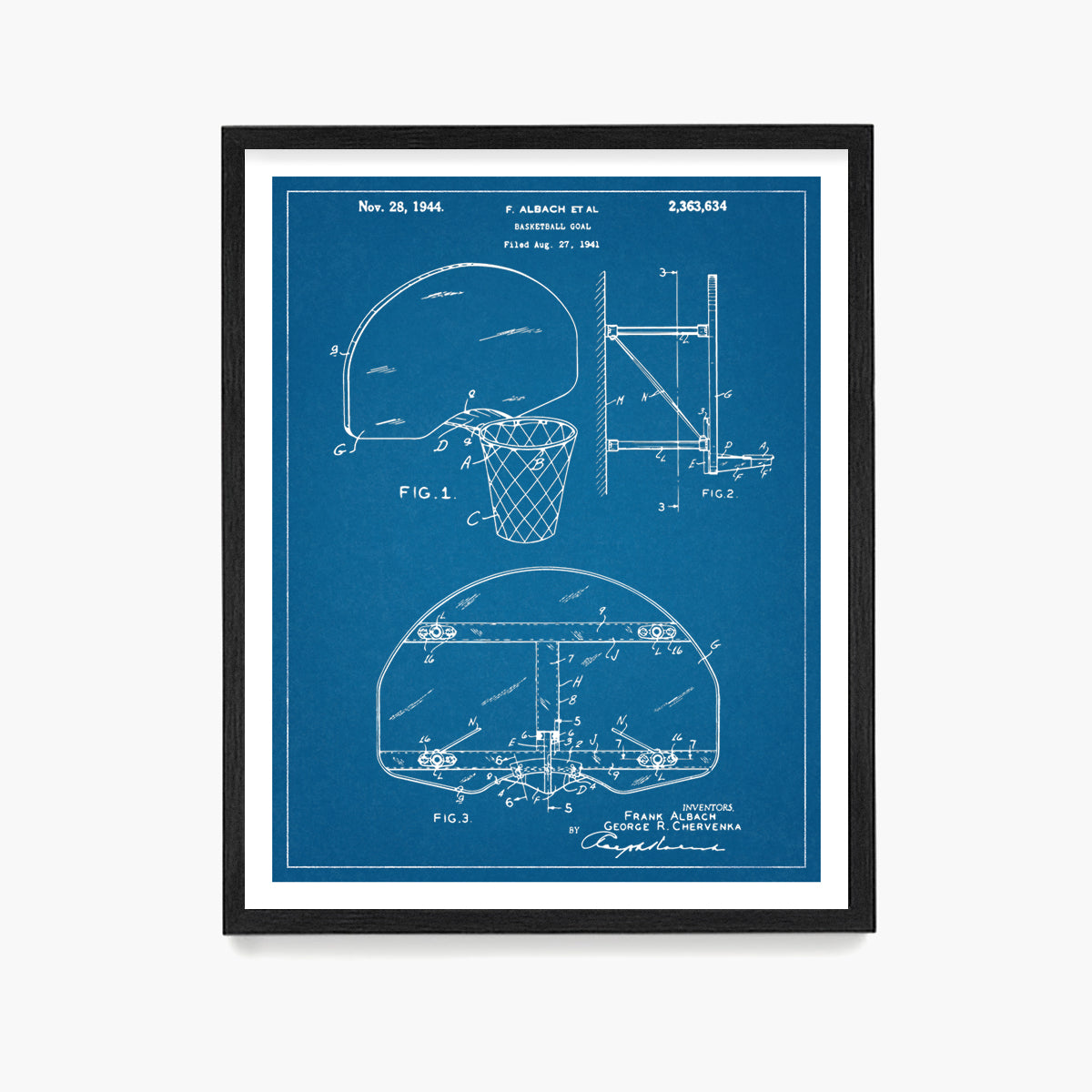 Basketball Hoop Patent Poster, Basketball Wall Art