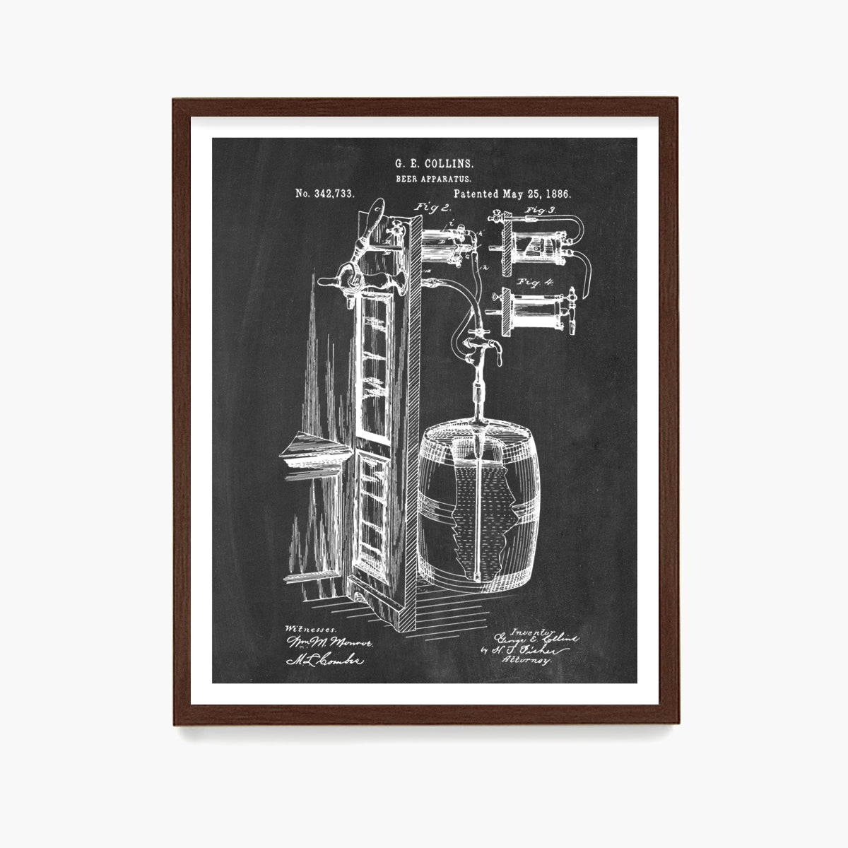 Beer Tap Patent Poster, Kitchen Wall Art