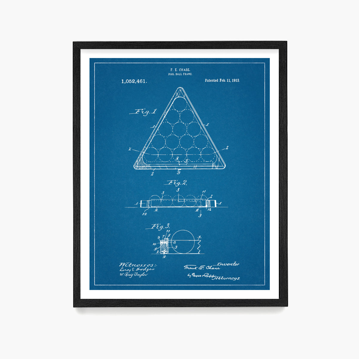 Billiards Frame Patent Poster, Billiards Wall Art, Game Room Decor