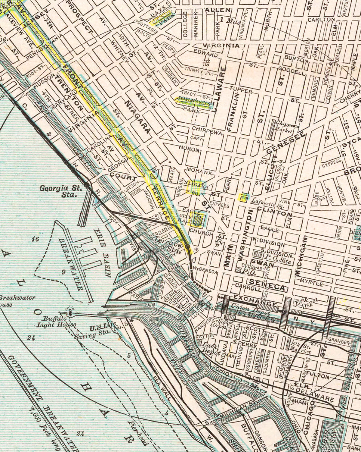 Buffalo Map, Map Wall Art, Buffalo Home Decor