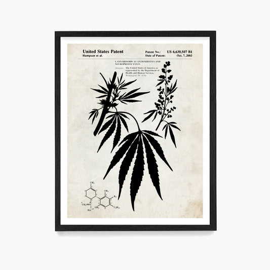 Cannabis Patent Wall Art, Cannabis Poster