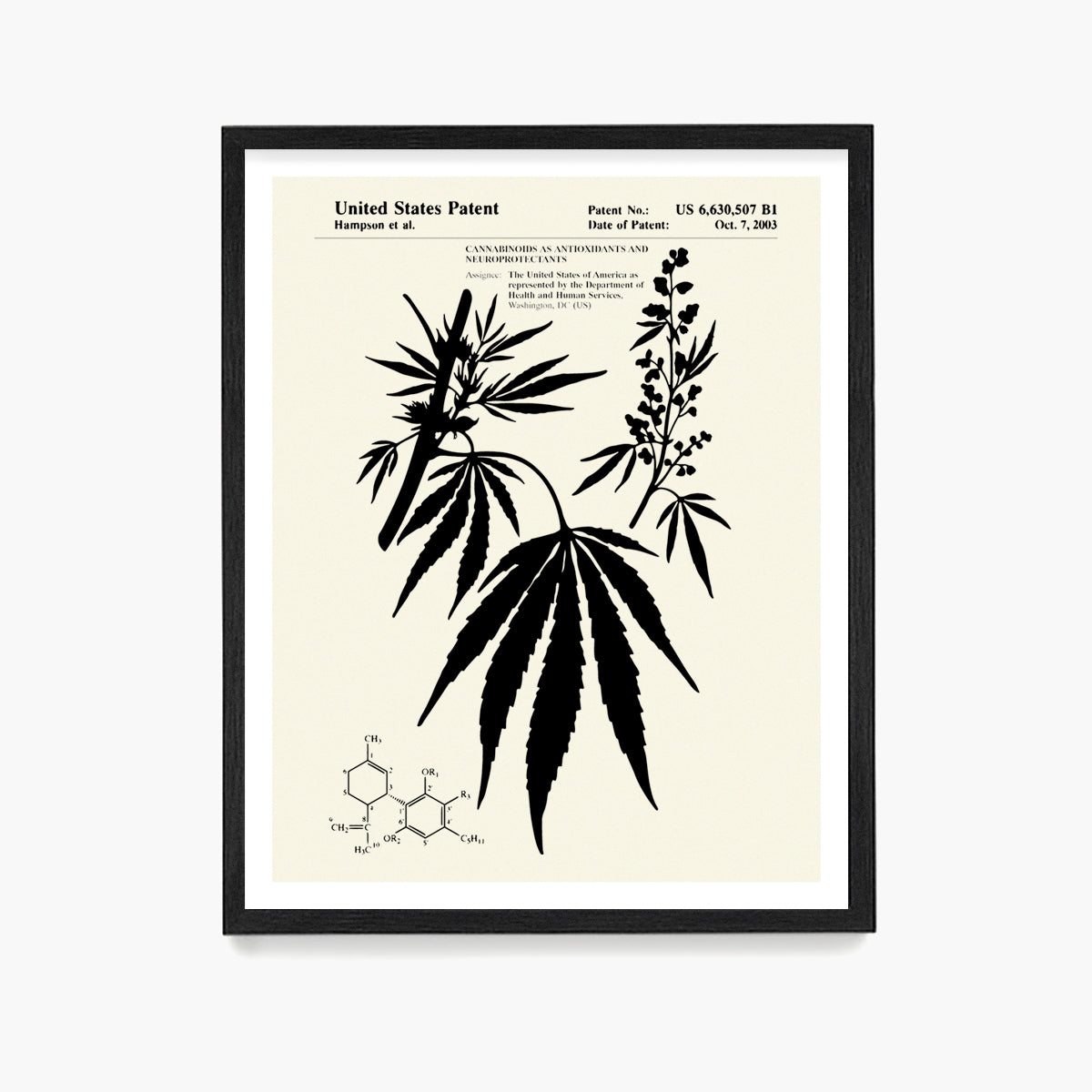 Cannabis Patent Wall Art, Cannabis Poster