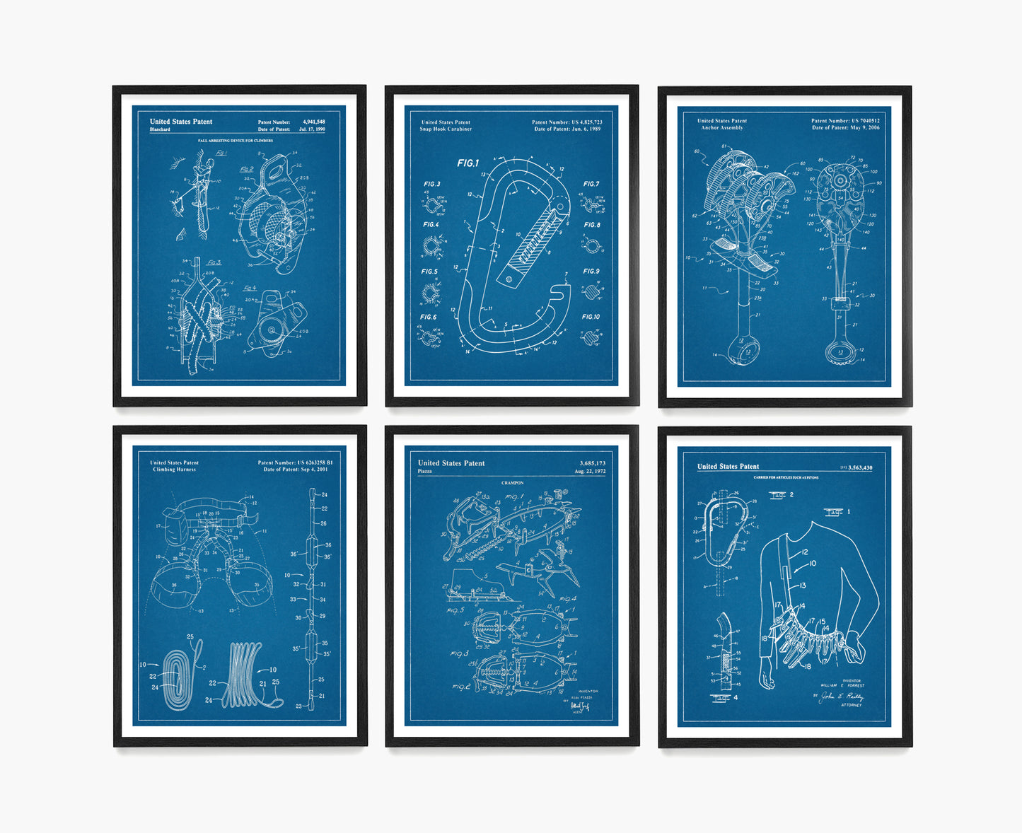 Climbing Patent Wall Art, Climbing Poster