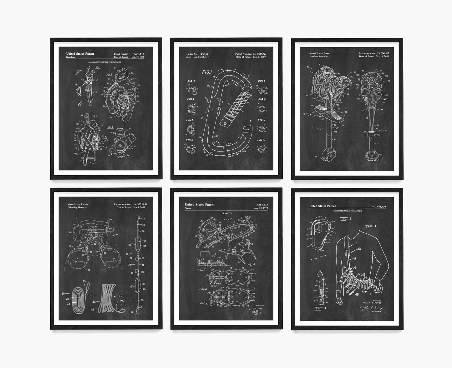 Climbing Patent Wall Art, Climbing Poster