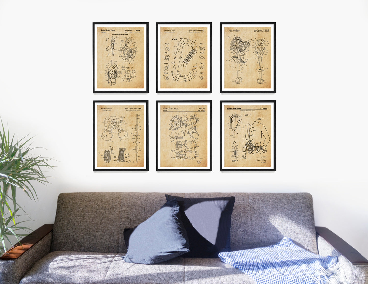 Climbing Patent Wall Art, Climbing Poster