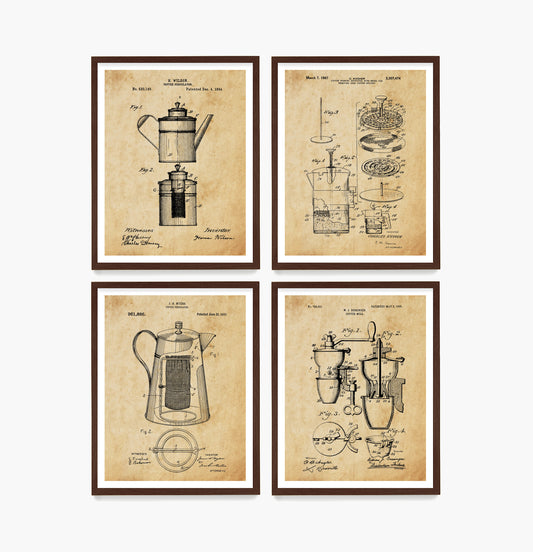 Coffee Patent Wall Art, Kitchen Poster