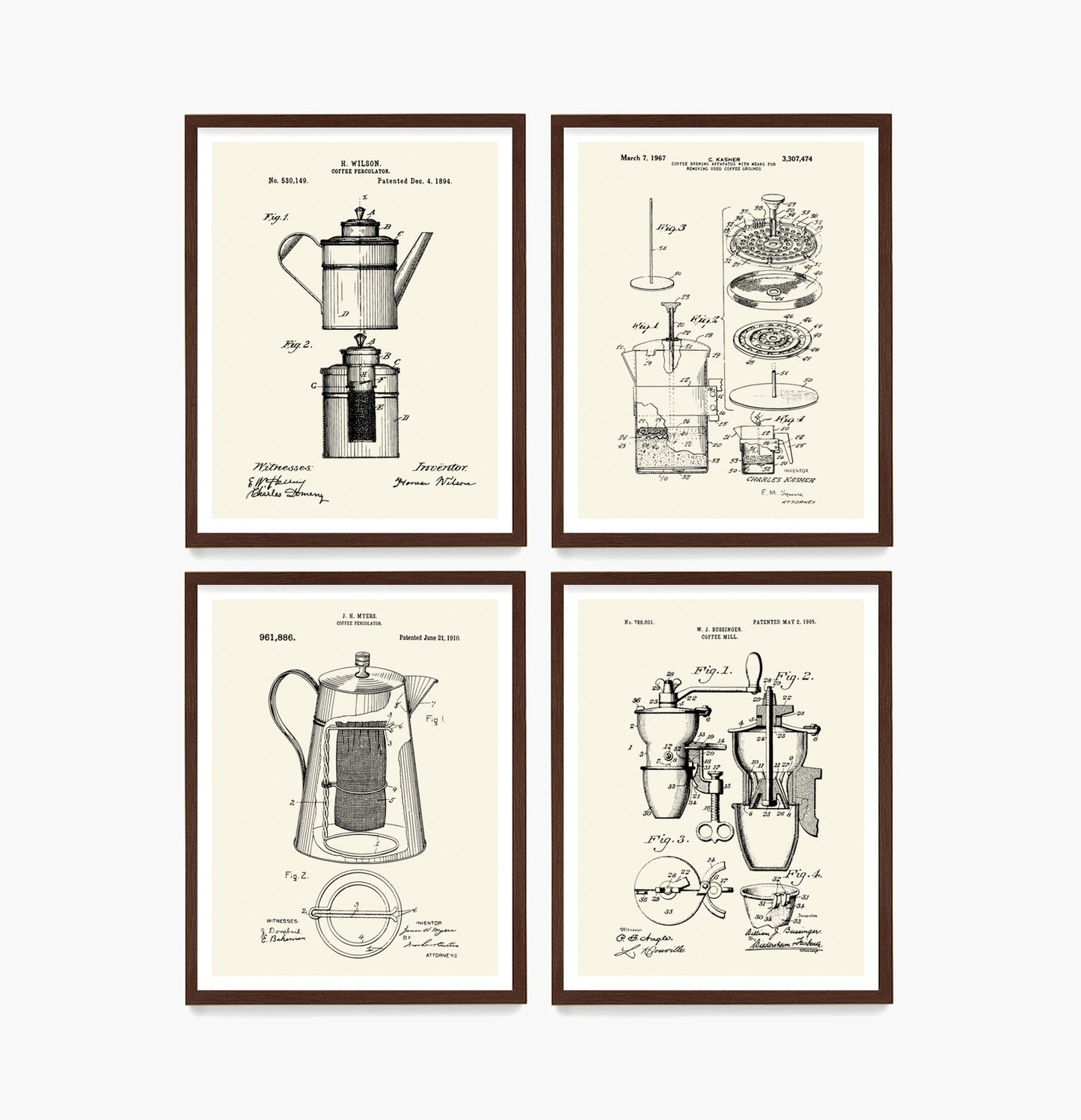 Coffee Patent Wall Art, Kitchen Poster