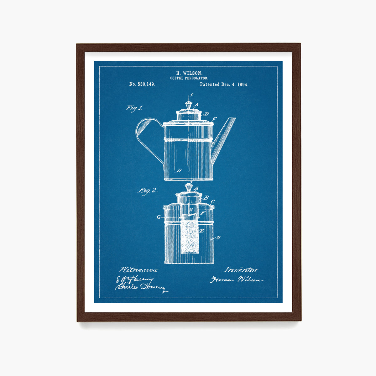 Coffee Percolator Patent Poster, Kitchen Wall Art