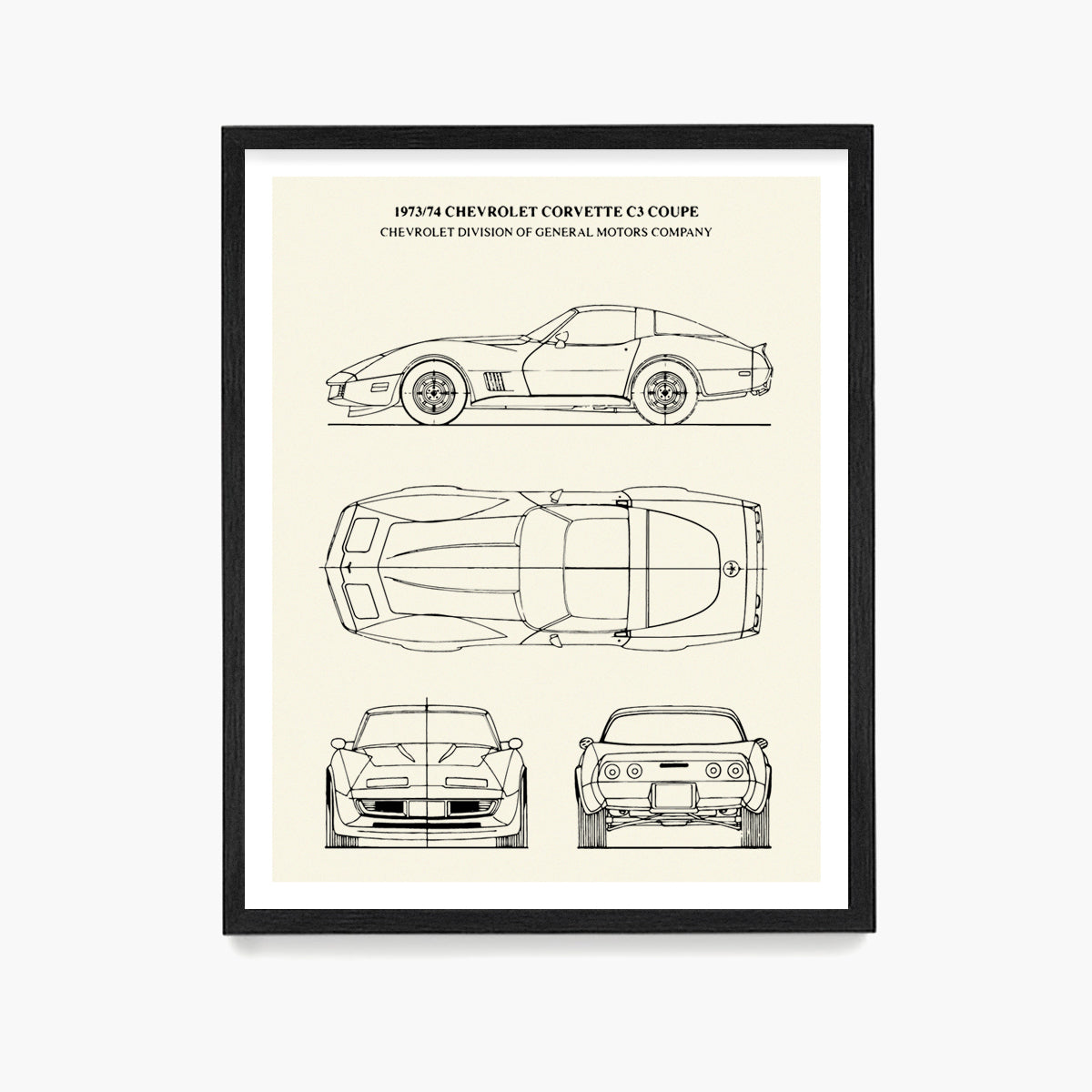 Corvette Patent Poster, Corvette Wall Art