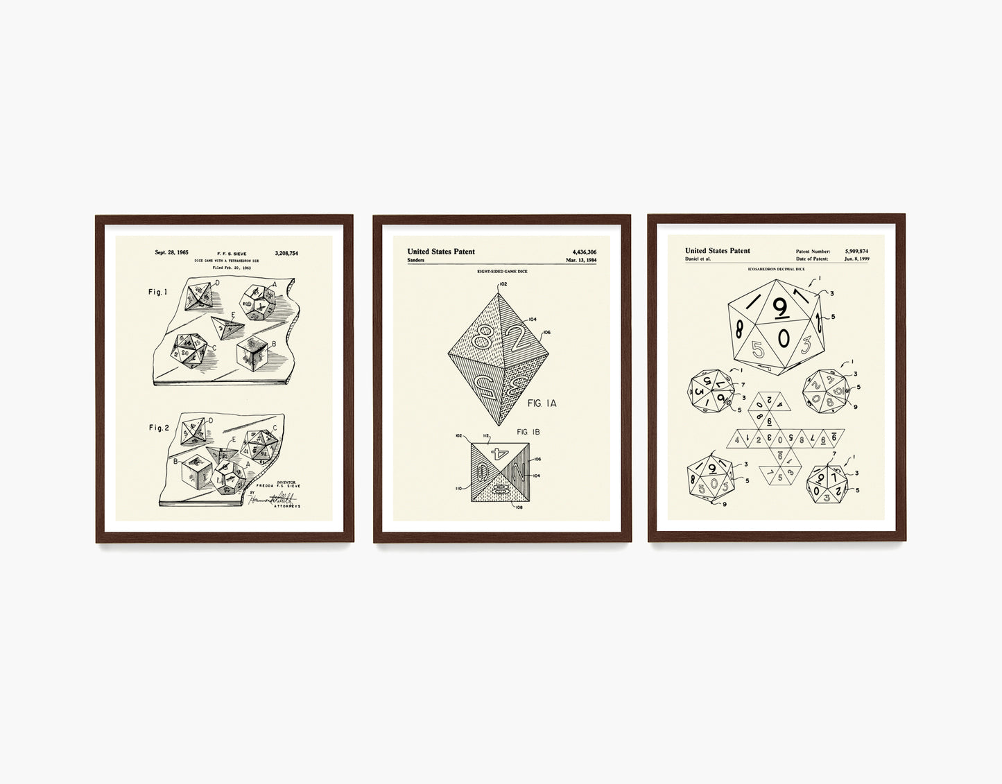 D&D Dice Patent Wall Art, RPG Dice Poster
