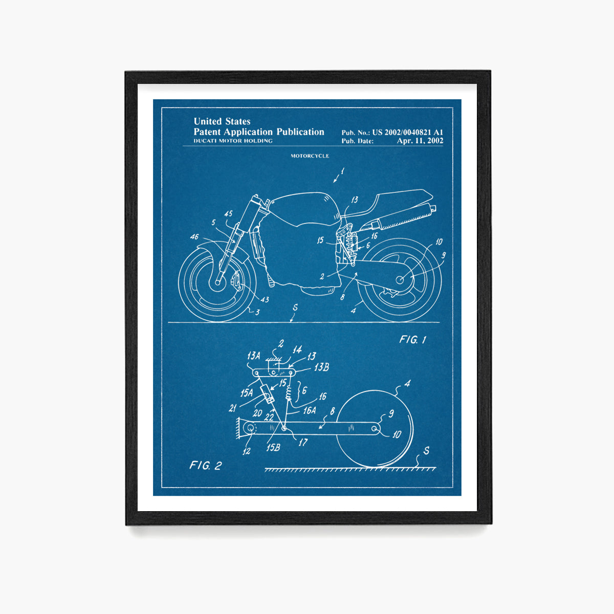 Ducati Motorcycle Patent Poster, Ducati Wall Art