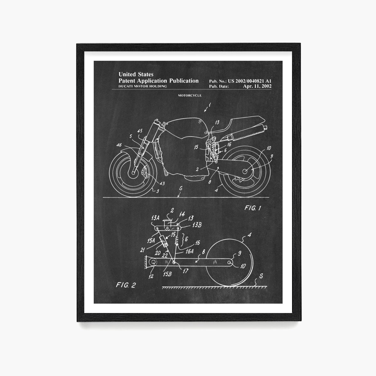 Ducati Motorcycle Patent Poster, Ducati Wall Art