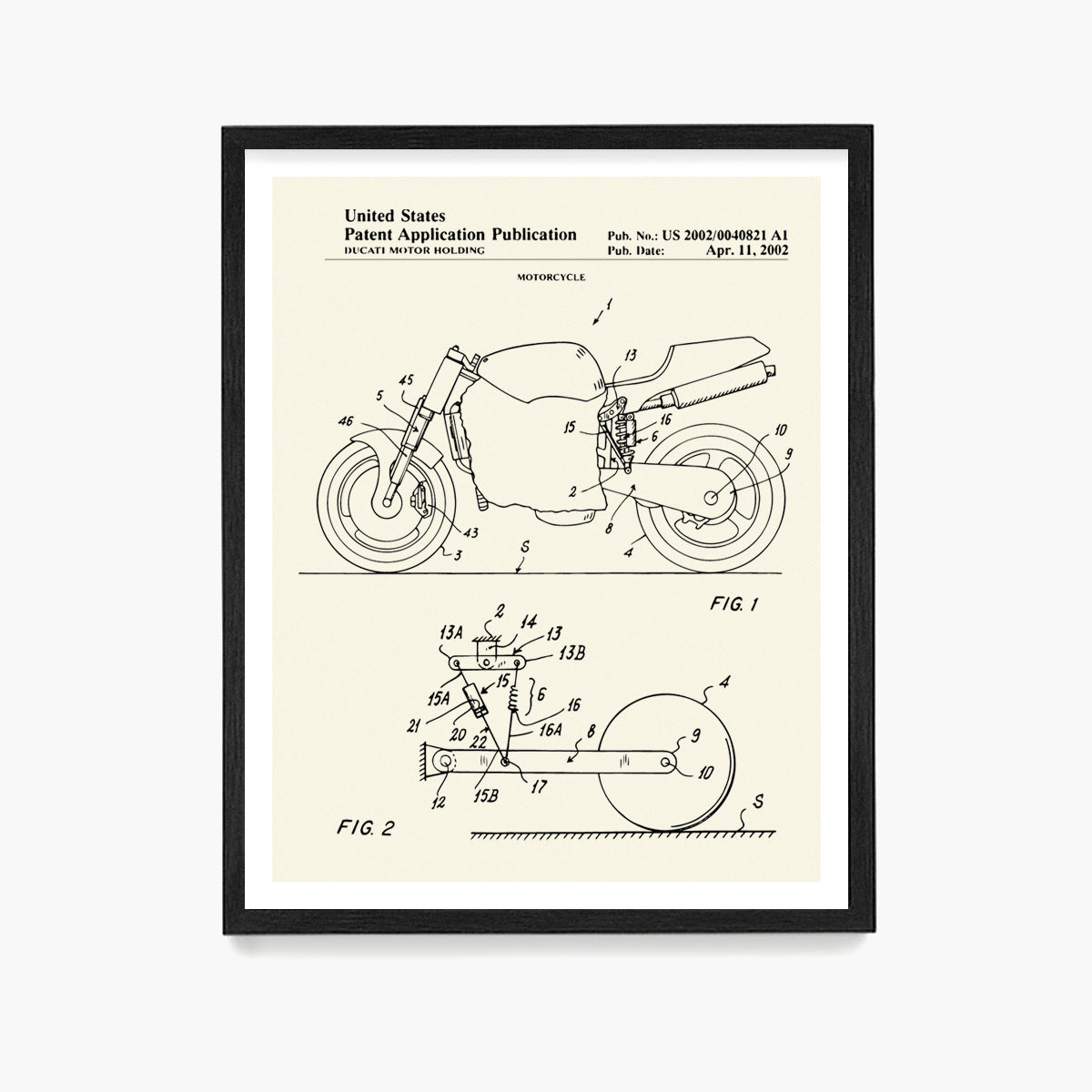 Ducati Motorcycle Patent Poster, Ducati Wall Art