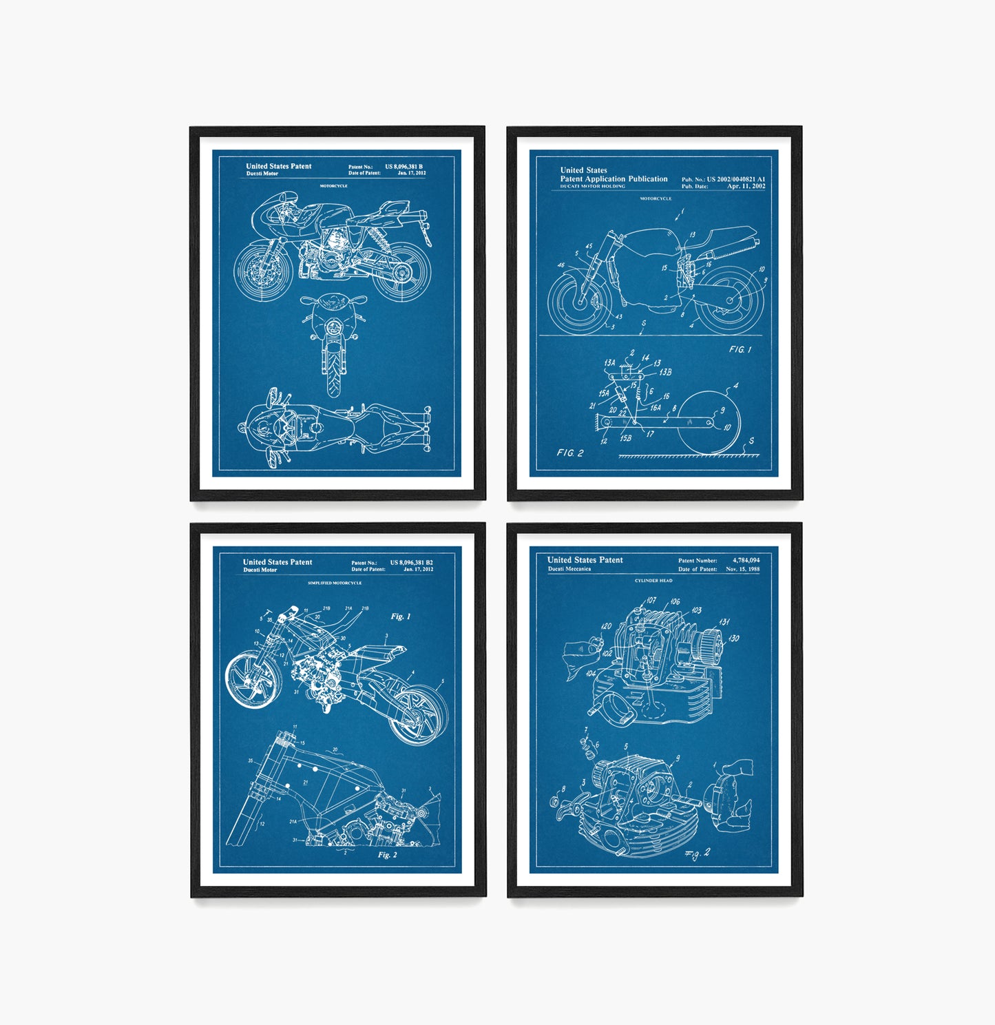 Ducati Motorcycle Patent Wall Art, Ducati Posters