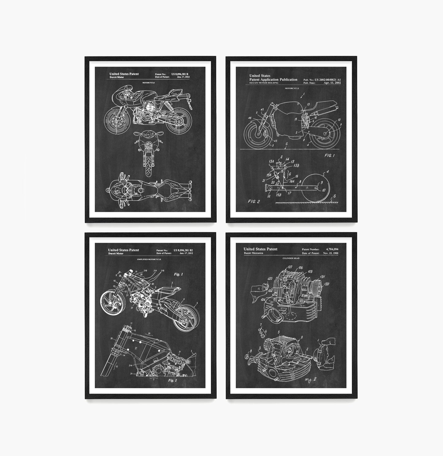 Ducati Motorcycle Patent Wall Art, Ducati Posters