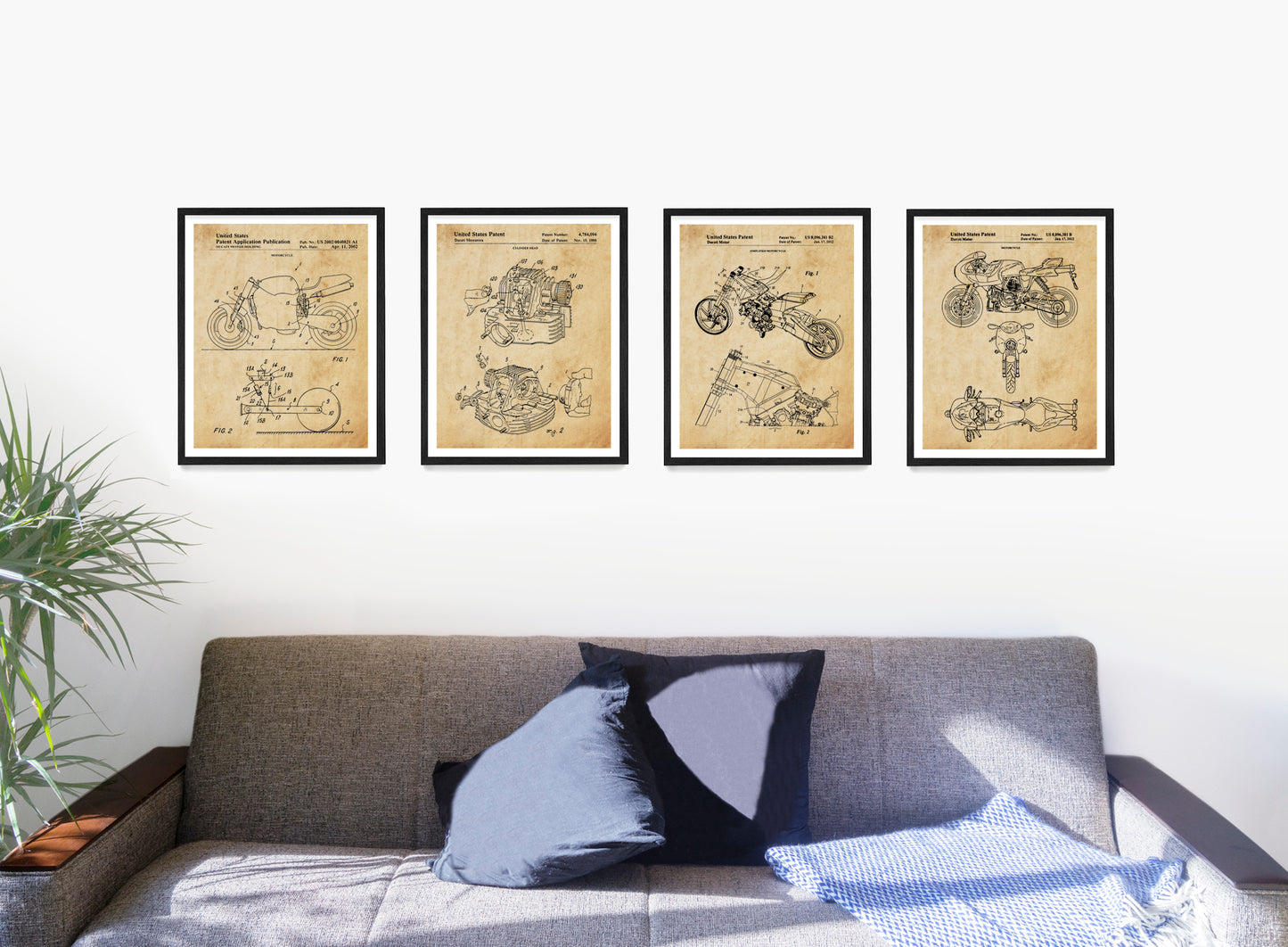 Ducati Motorcycle Patent Wall Art, Ducati Posters