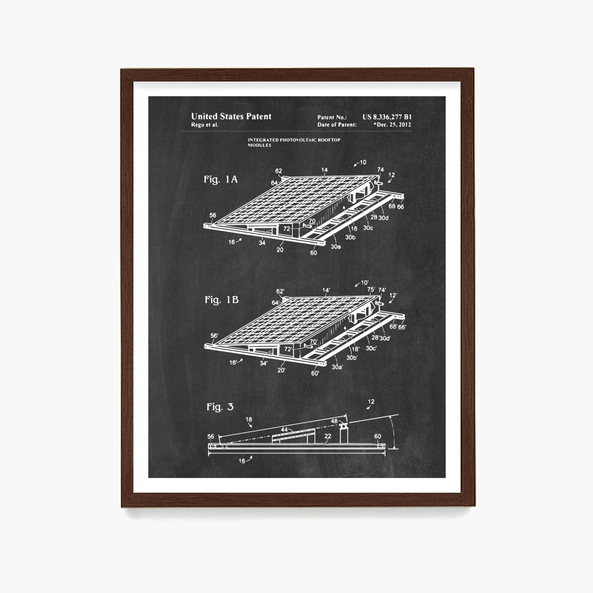 Solar Panel Patent Poster, Renewable Energy Wall Art