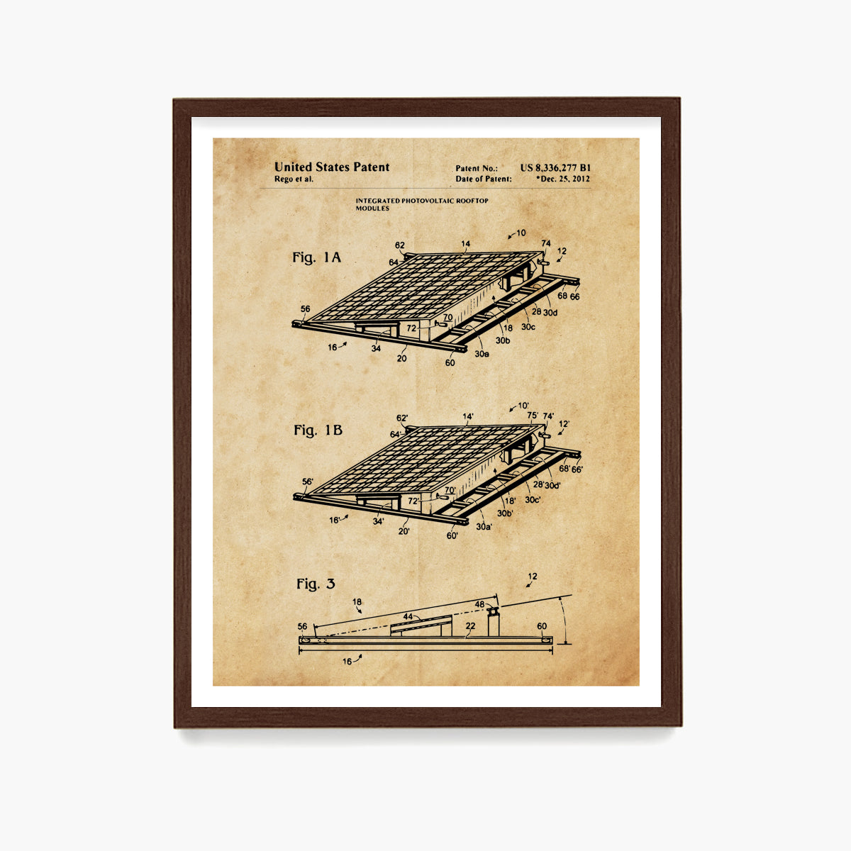 Solar Panel Patent Poster, Renewable Energy Wall Art