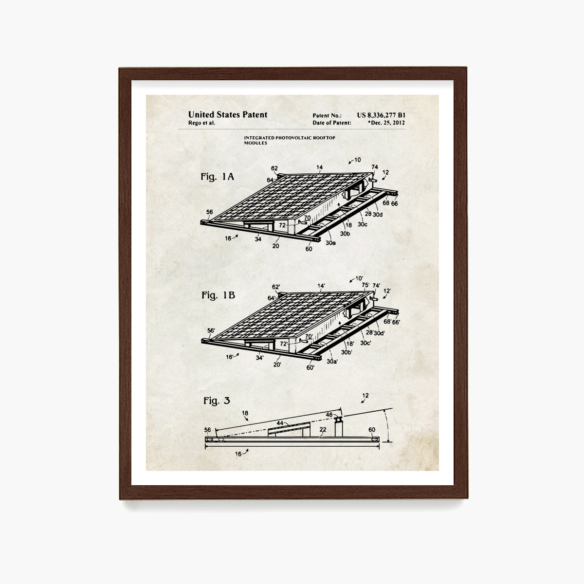 Solar Panel Patent Poster, Renewable Energy Wall Art