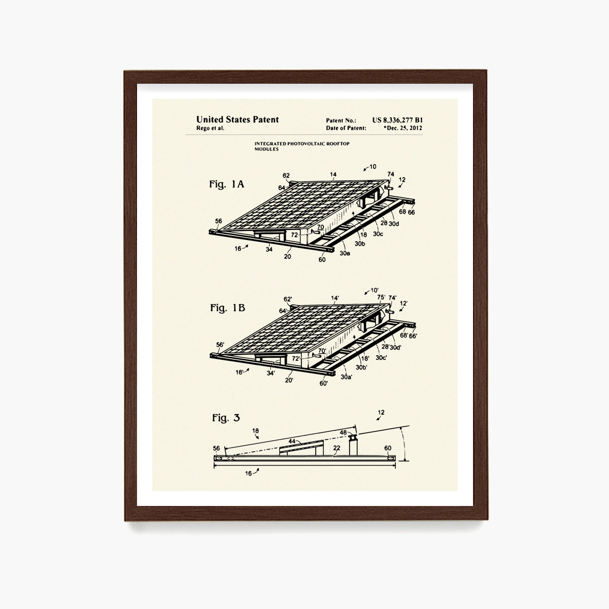 Solar Panel Patent Poster, Renewable Energy Wall Art