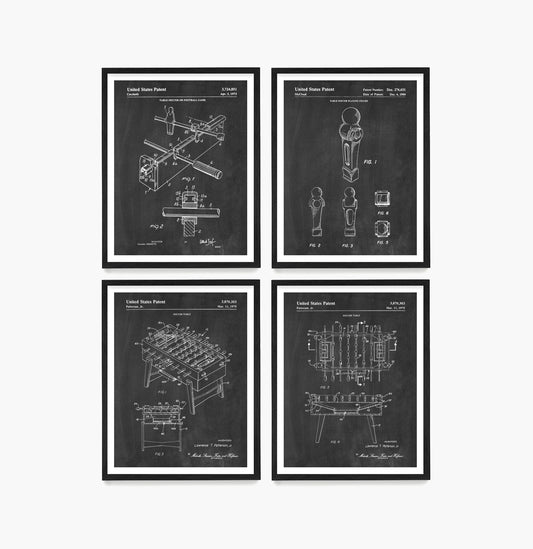 Foosball Patent Wall Art, Game Room Poster Decor
