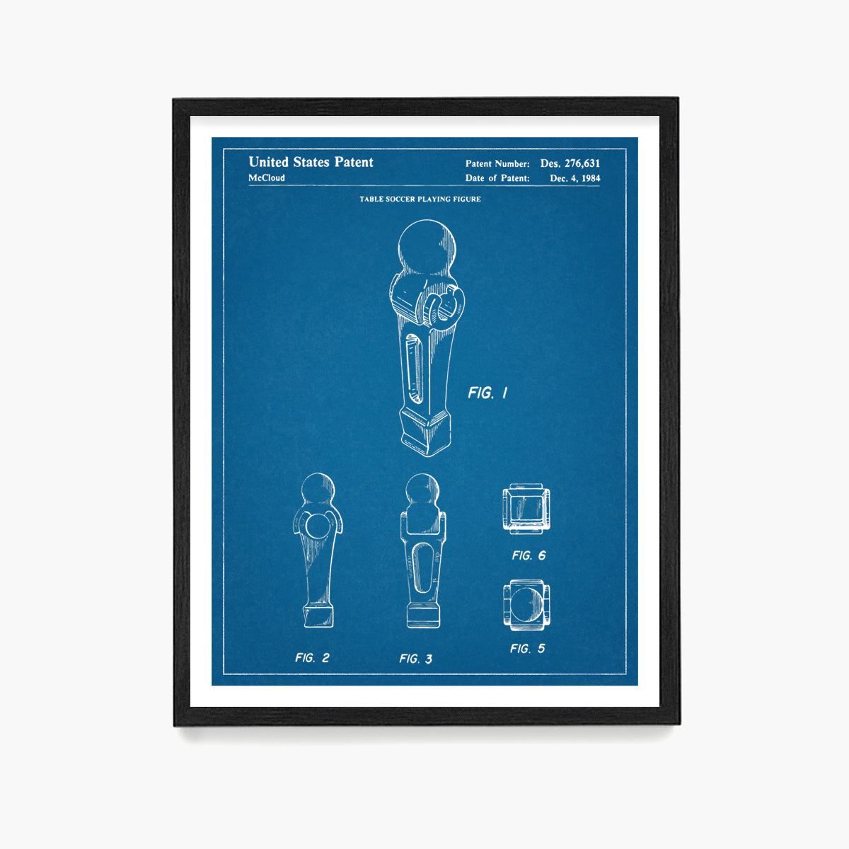 Foosball Patent Poster, Foosball Wall Art, Game Room Decor