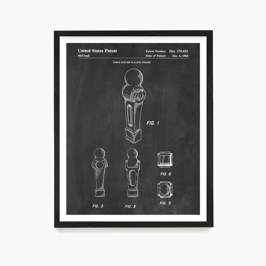 Foosball Patent Poster, Foosball Wall Art, Game Room Decor