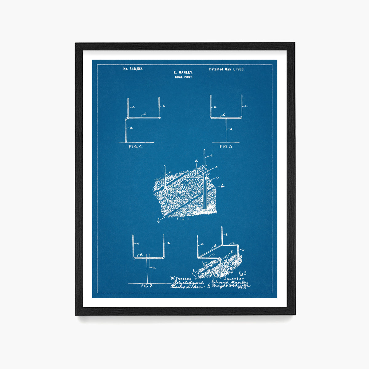 Football Field Goal Post Patent Poster, Football Wall Art