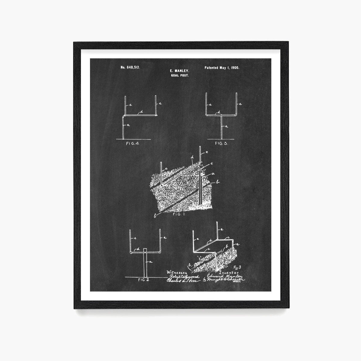 Football Field Goal Post Patent Poster, Football Wall Art