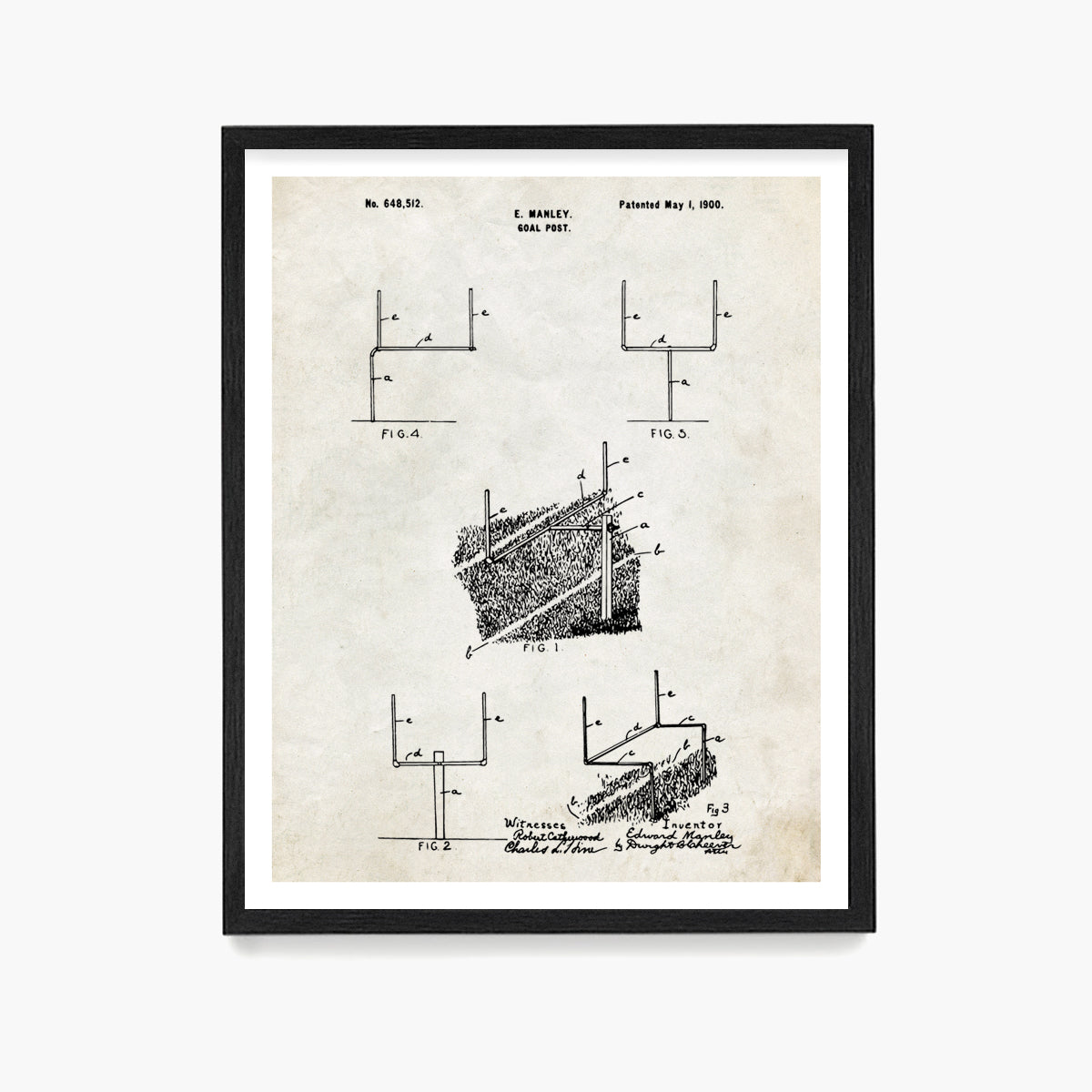 Football Field Goal Post Patent Poster, Football Wall Art