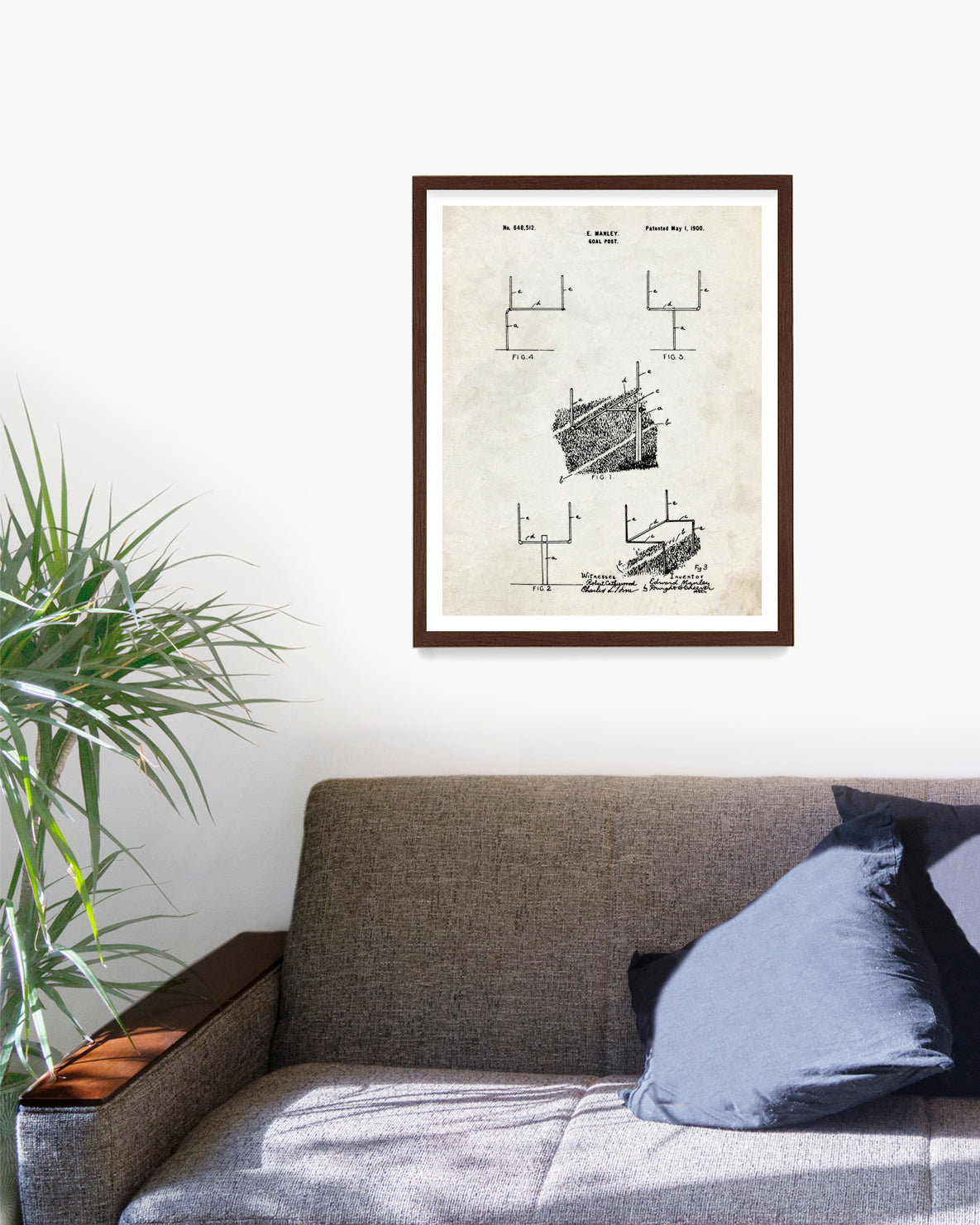 Football Field Goal Post Patent Poster, Football Wall Art