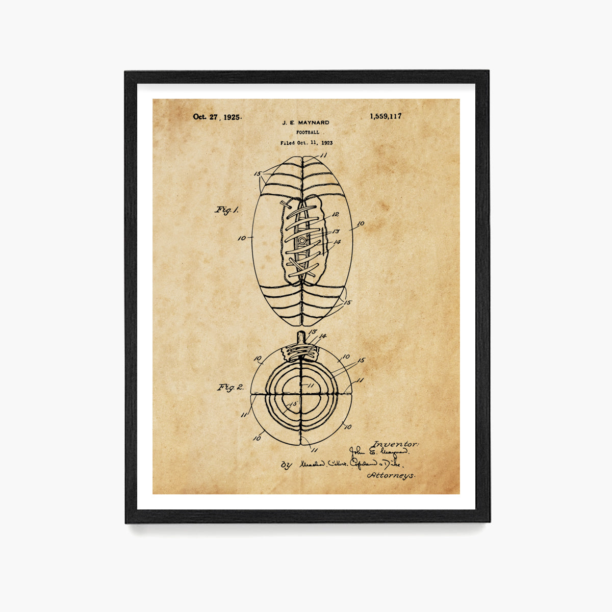 Football Patent Poster, Football Wall Art