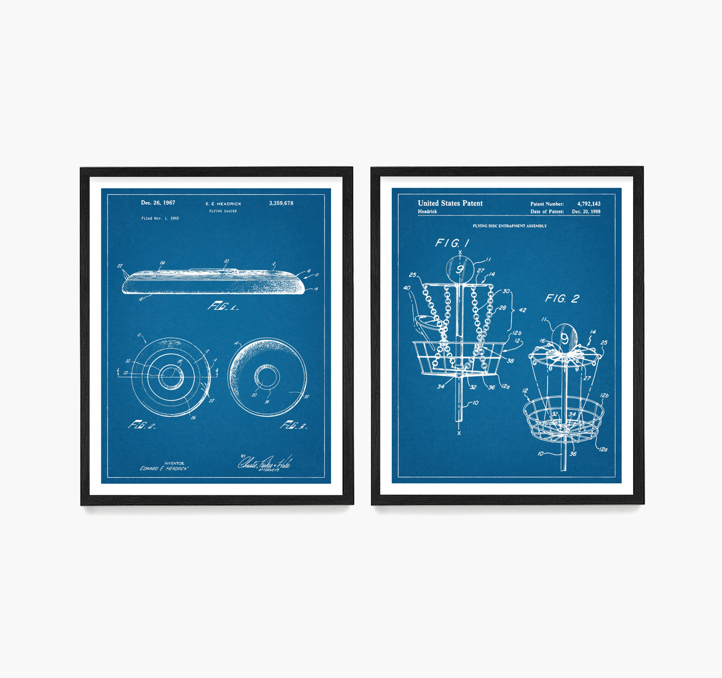 Frisbee Patent Wall Art, Frisbee Golf Posters