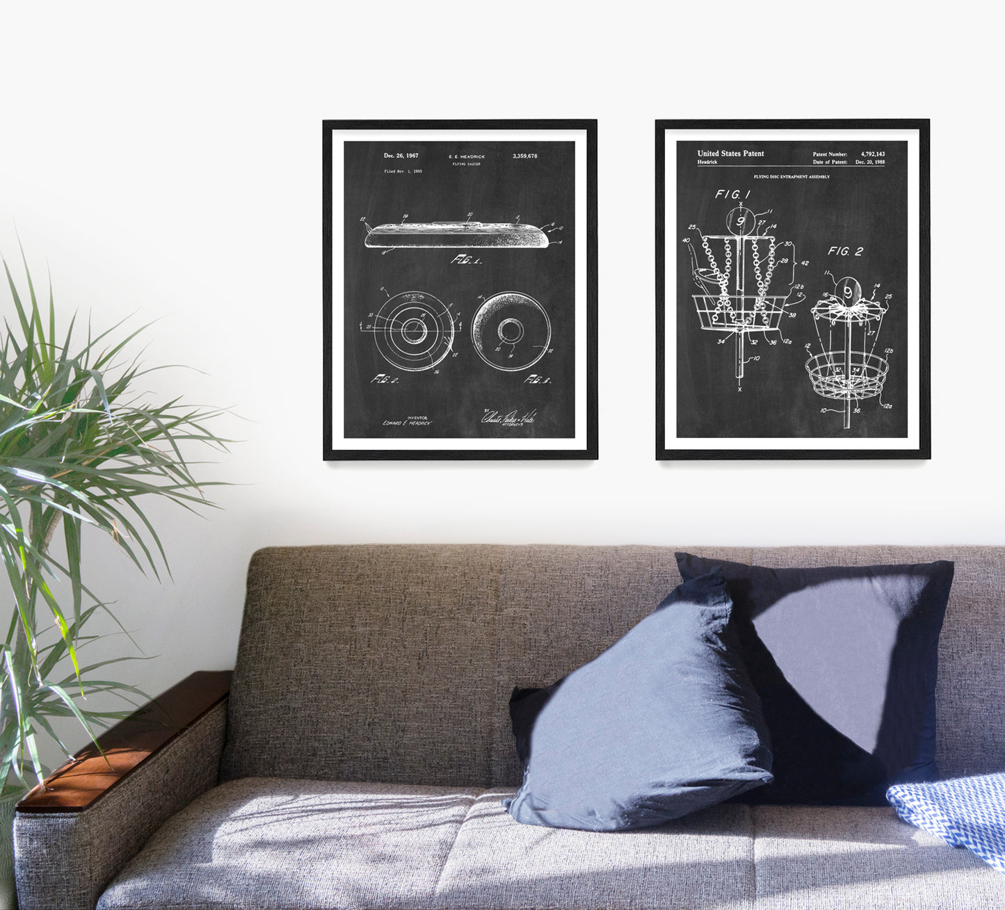 Frisbee Patent Wall Art, Frisbee Golf Posters