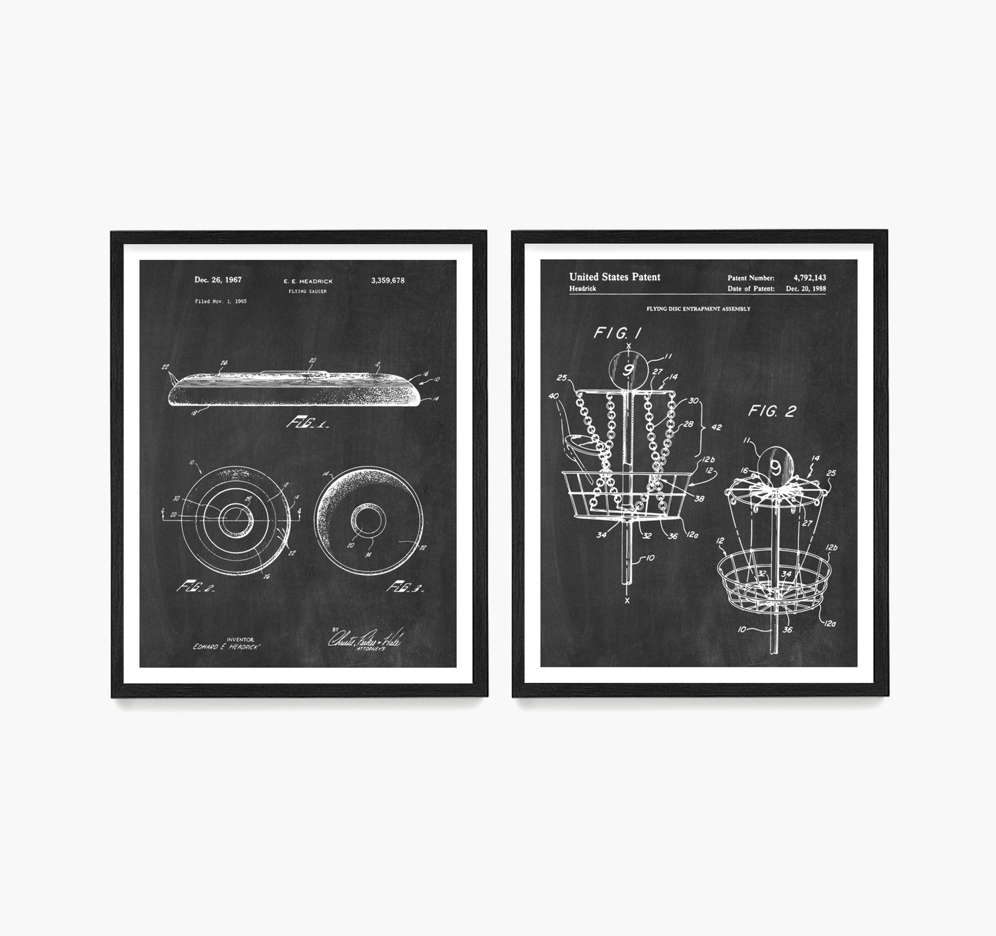 Frisbee Patent Wall Art, Frisbee Golf Posters