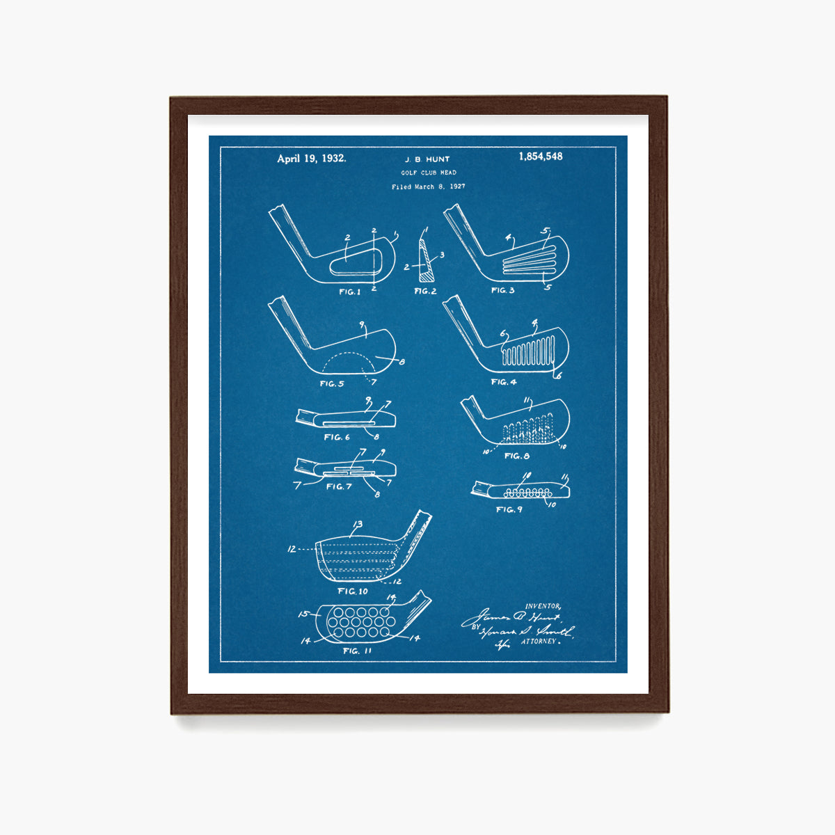 Golf Irons Patent Poster, Golf Wall Art